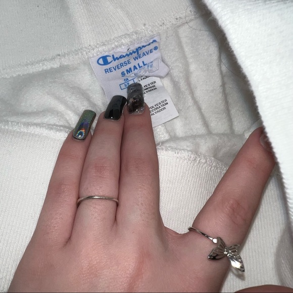 White High Waisted Champion Jogger Sweatpants - Picture 3 of 3